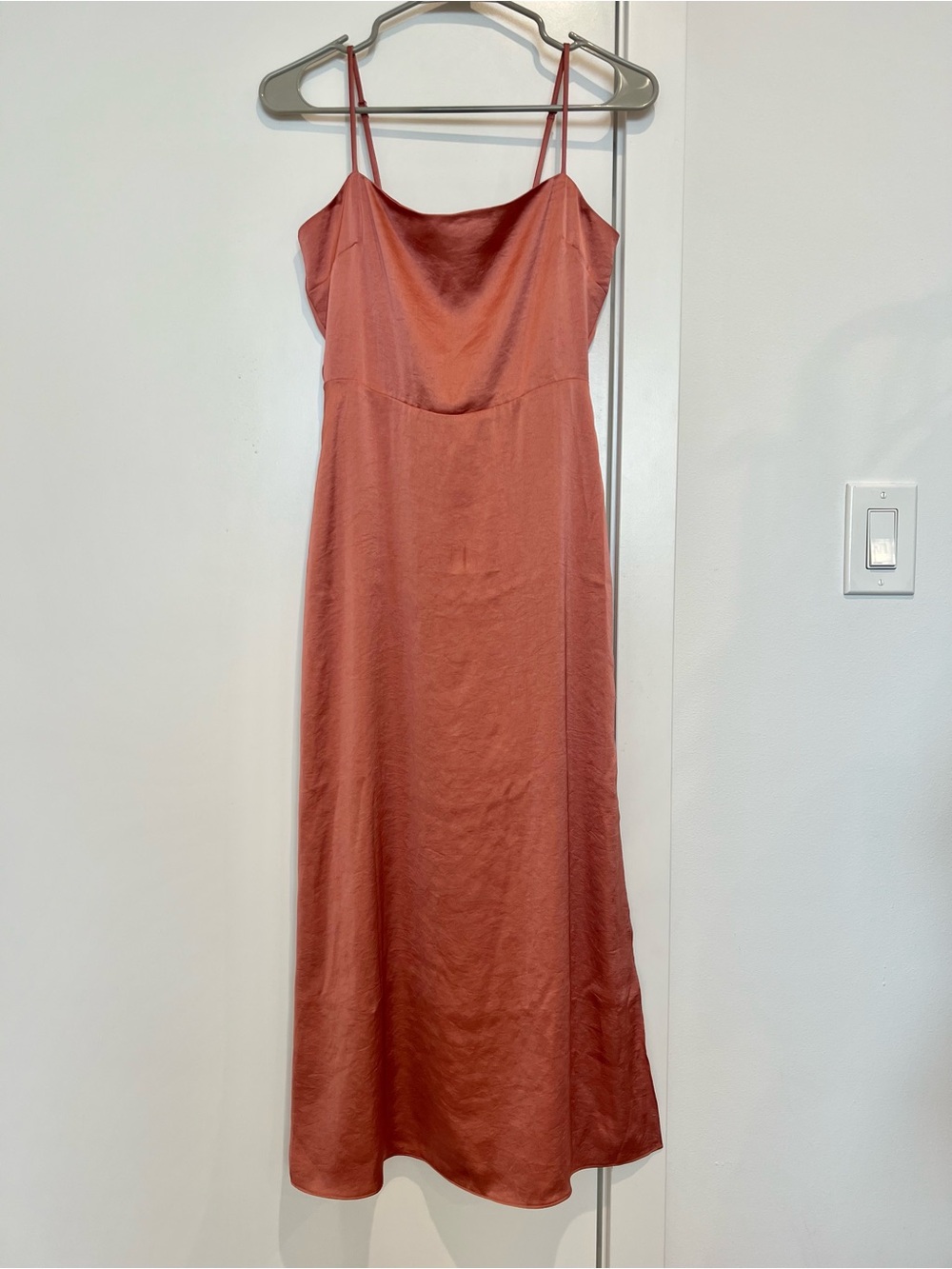 [NWT] Wilfred | Magdalena Satin Dress, Size 2  Earthen Red
